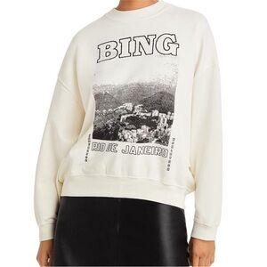 Anine Bing Women's Cream Graphic Sweatshirt
